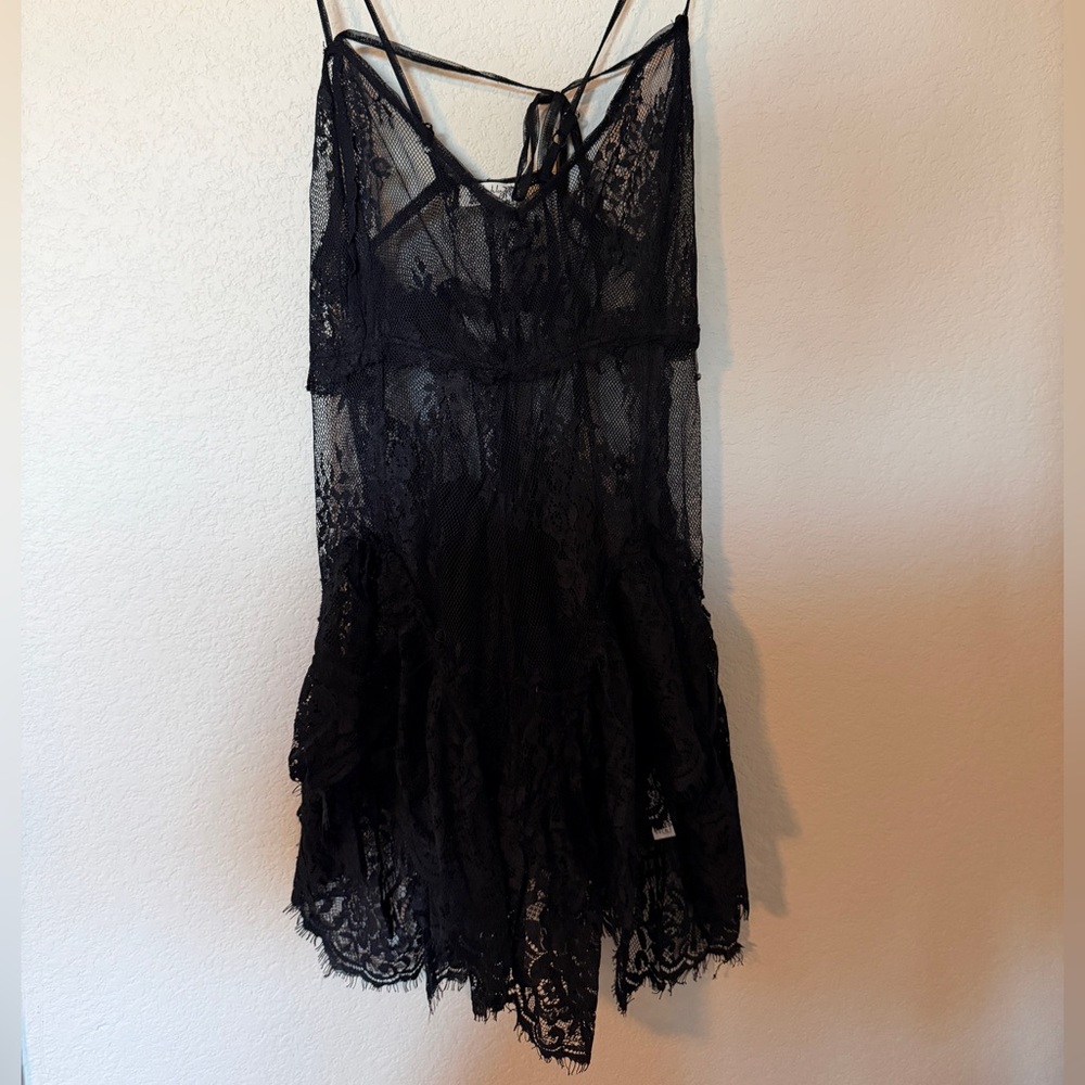 FP Movement by Free People Black Lace Slip